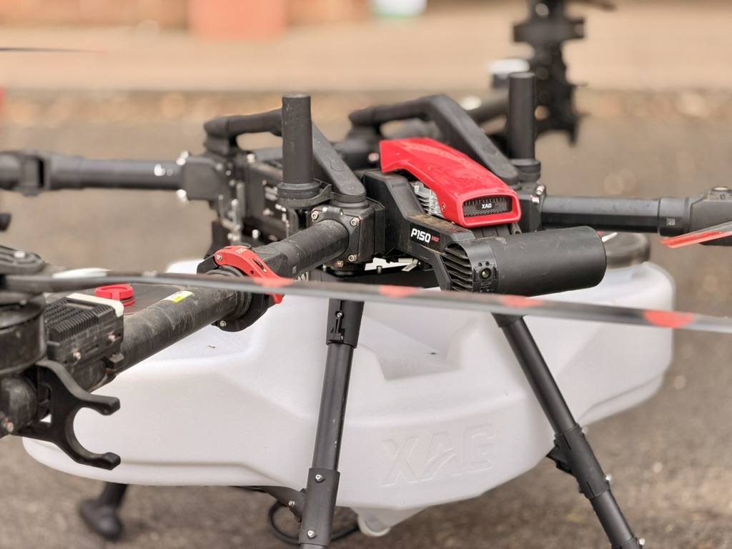 Drone inspecting powerlines and industrial infrastructure